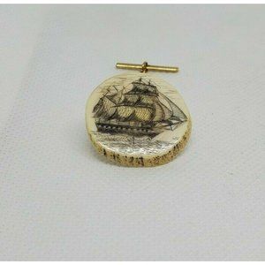 Old Ship Lapel Hat Shirt Old Ship Graphics W.H Inscribed Pin Button